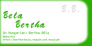 bela bertha business card